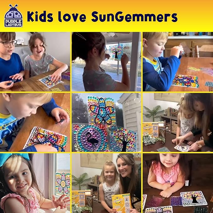 SUNGEMMERS Window Art Kids Crafts - Fun Arts and Crafts for Kids Ages 8-12 & Birthday Gifts for Girls 6 7 8 9 10 Year Old - Crafts for Girls 8-12, Valentines Gifts for Kids 6-8 7-10, Toys for Ages 5-7