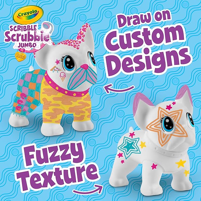 Crayola Scribble Scrubbie Jumbo Pet - Wilbur (6in), Customizable Dog Toy for Kids, Arts & Crafts, Gifts for Boys & Girls, 3+