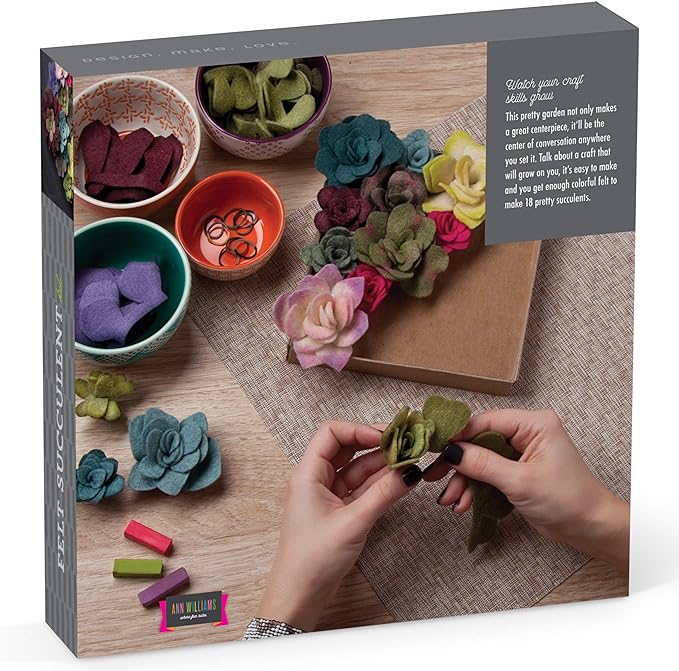 Craft Crush — Felt Succulents Craft Kit — Display Kit — Fun & Easy — Ages 13+, Small