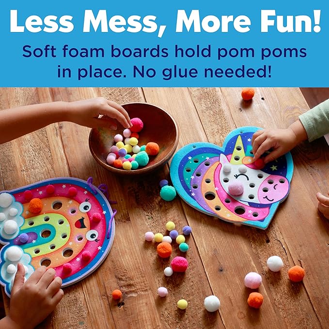 Creativity for Kids Pom Pom Pictures: Magical - Rainbow and Unicorn - Preschool and Toddler Crafts, Gifts for Ages 3+