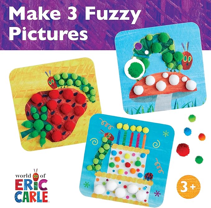 Creativity for Kids The Very Hungry Caterpillar Toy: Craft and Play Pictures - [Amazon Exclusive] Pom Pom Pictures Activity from The World of Eric Carle, Preschool Arts & Crafts for Toddlers Ages 3-5+