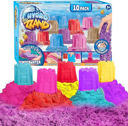 Creative Kids Hydro Zzand Play Sand Art Kit – 10 Individual Colored Castle Molded Bulk Pack – Satisfying Sensory Art – Therapeutic Sand Party Favor Birthday Gift for Boys & Girls 3+