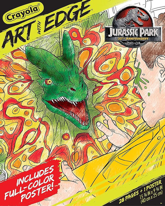 Crayola Art with Edge Jurassic Park Coloring Pages (28pgs), Adult Coloring, Jurassic Park Merchandise, Gift for Teens