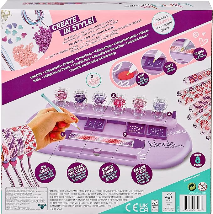 DIY Gem Friendship Bracelet, 8 Band Deluxe Studio - Arts & Craft Activity for Ages 7 and Up